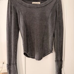 We The Free Charcoal Long Sleeve Top
